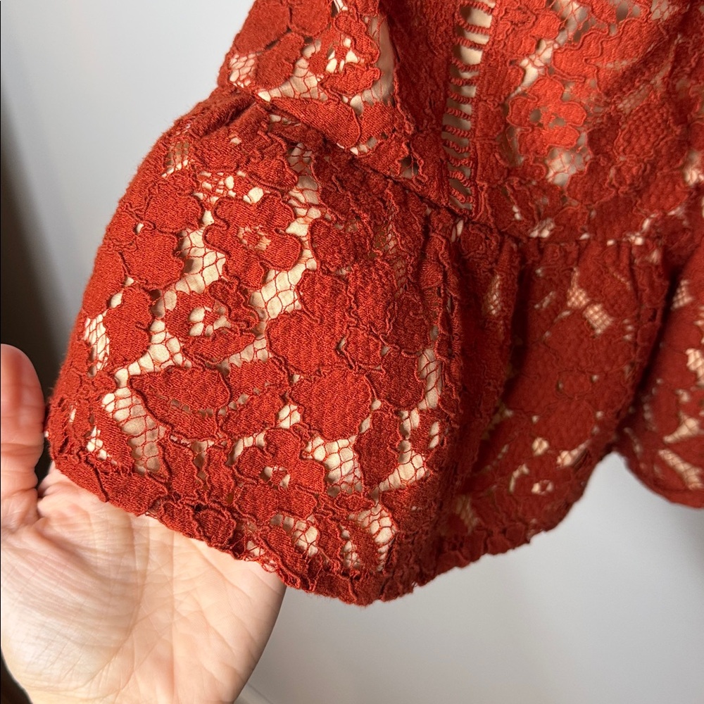 Endless rose lace rust colored mini dress size small - Picture 4 of 10